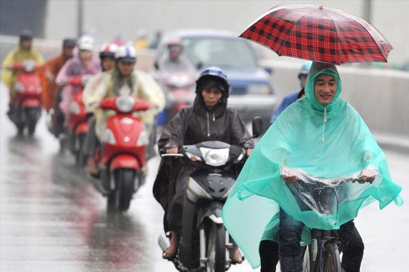 Không khí lạnh gây mưa rào và dông ở Bắc bộ và Bắc Trung bộ